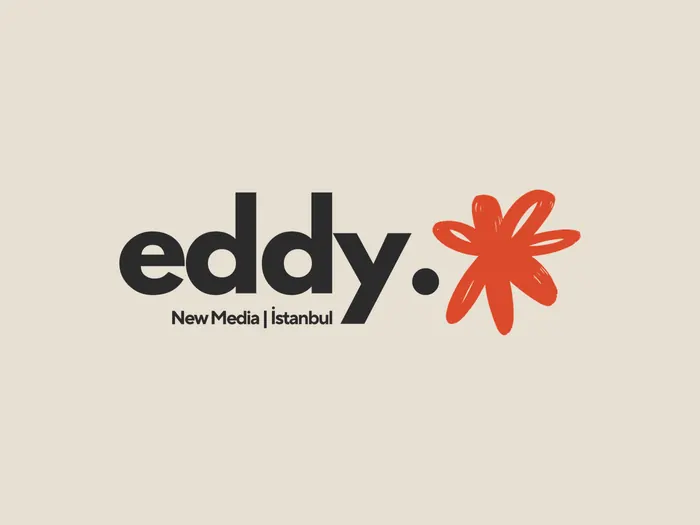 Eddy New Media İstanbul logo on a sand-coloured background